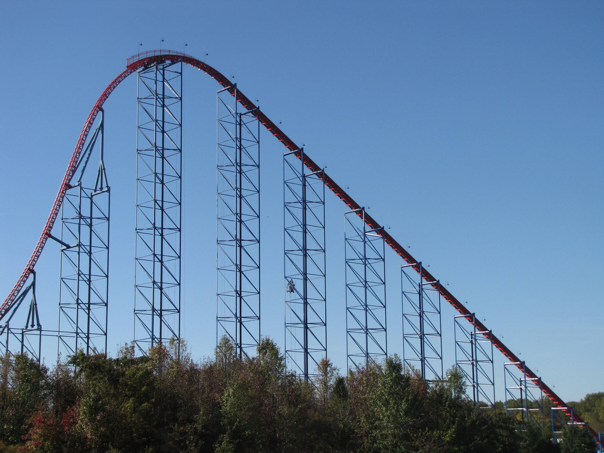 Roller Coaster With High Arching Hill