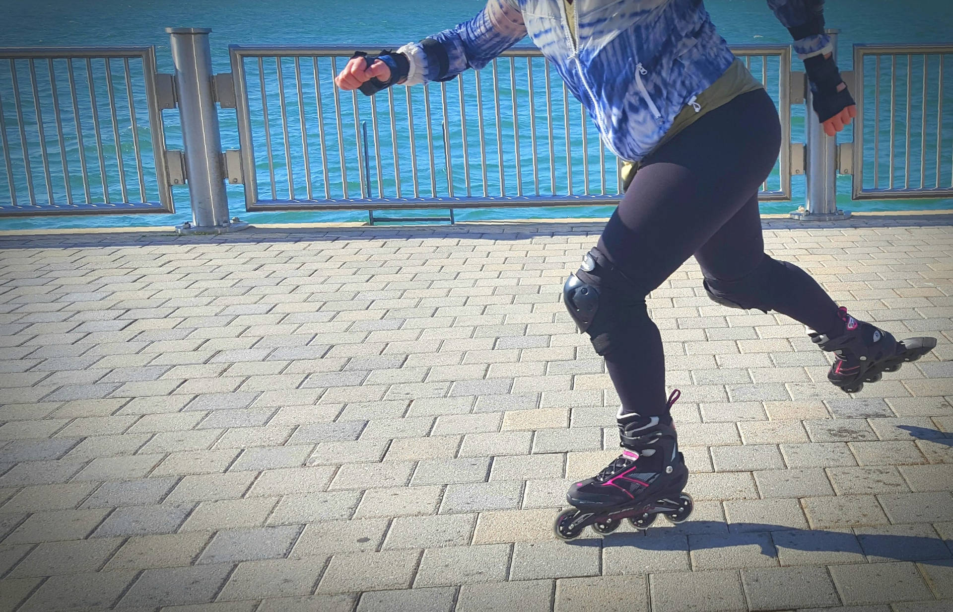 Rollerblading Along The Seaside