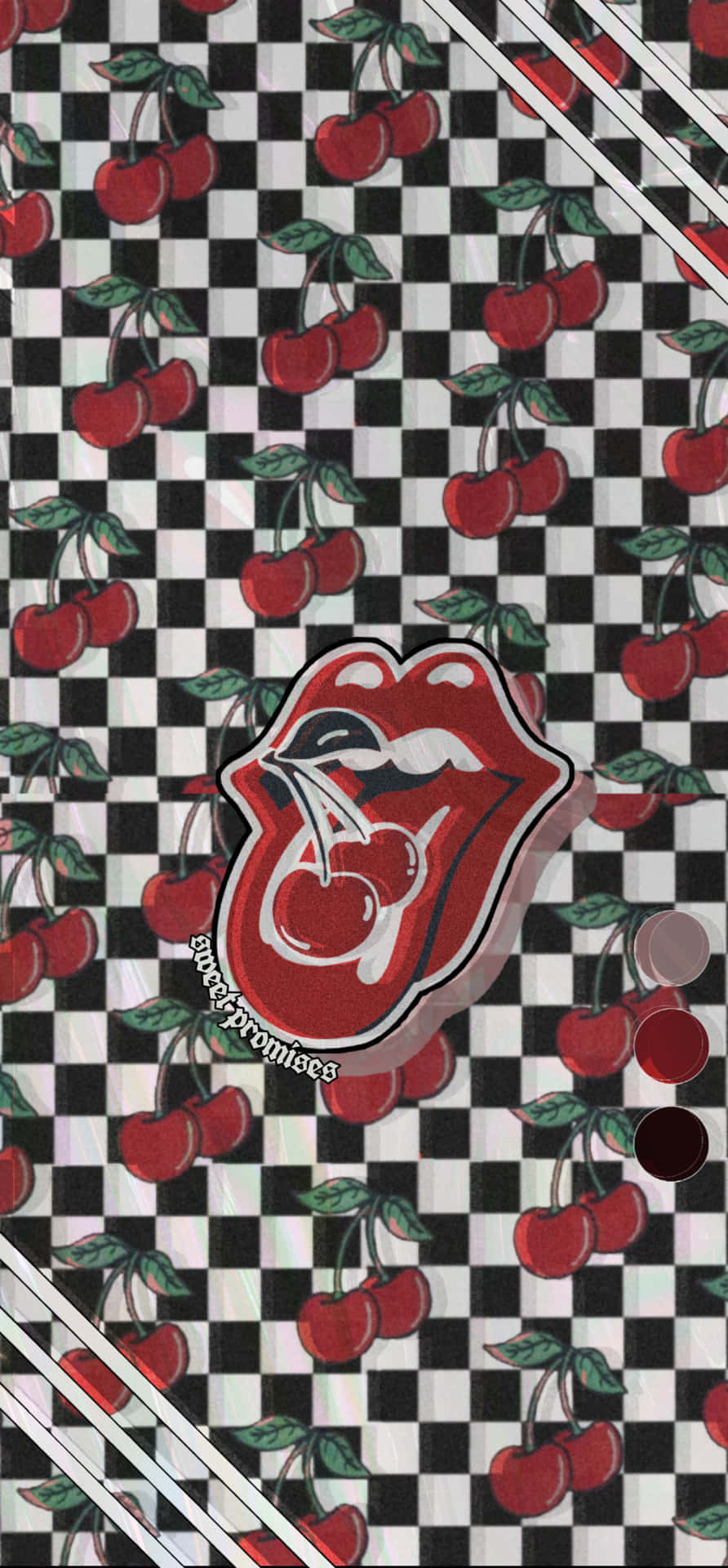 Rolling Stones Cherry Checkered Checkered Checkered Background