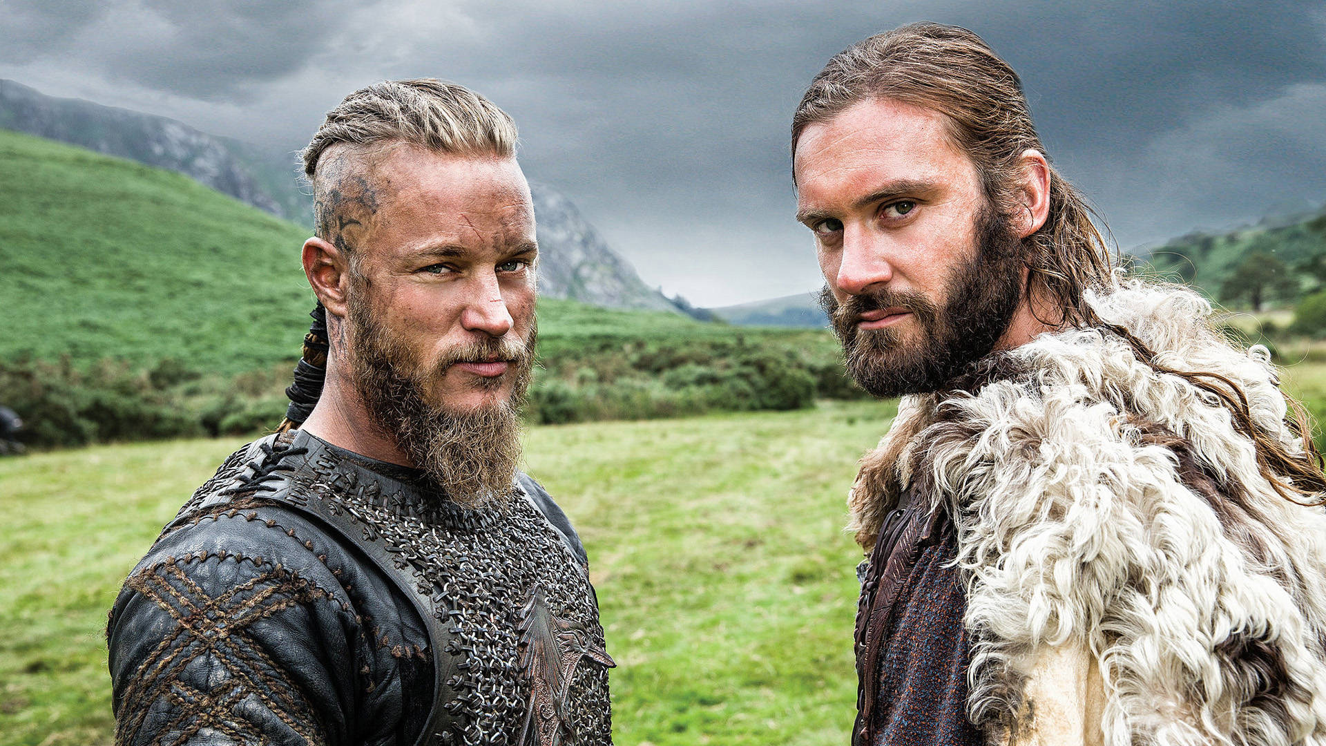 Rollo And Ragnar From Show Vikings Background