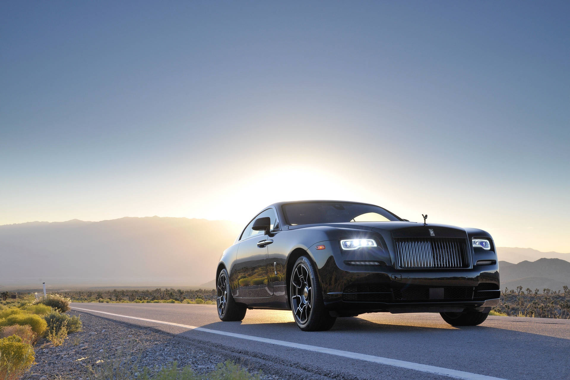 Rolls Royce Black Sedan Background