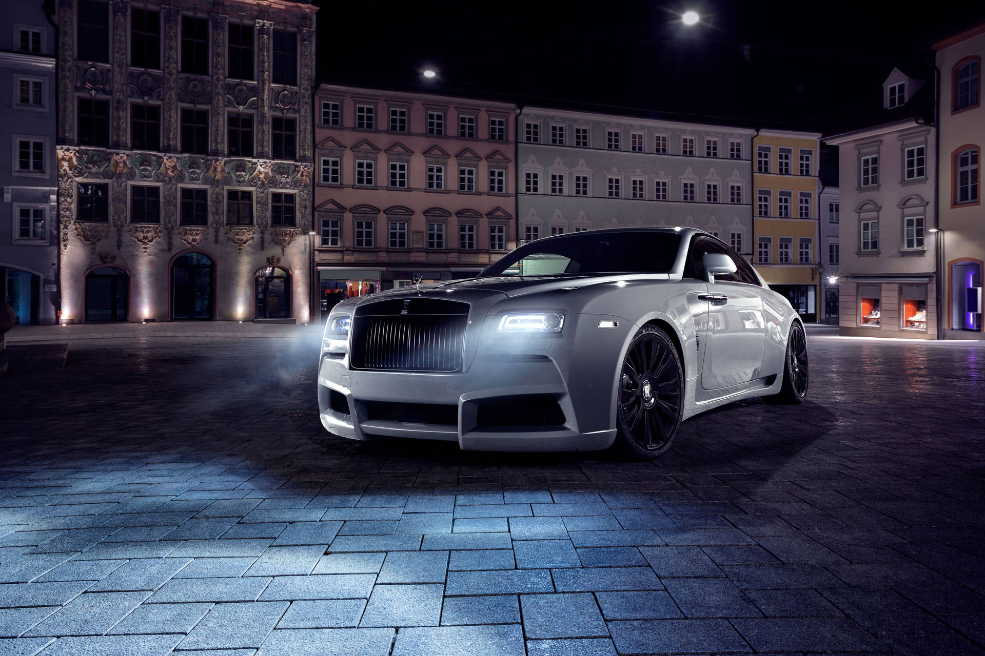Rolls Royce In The Empty City Background