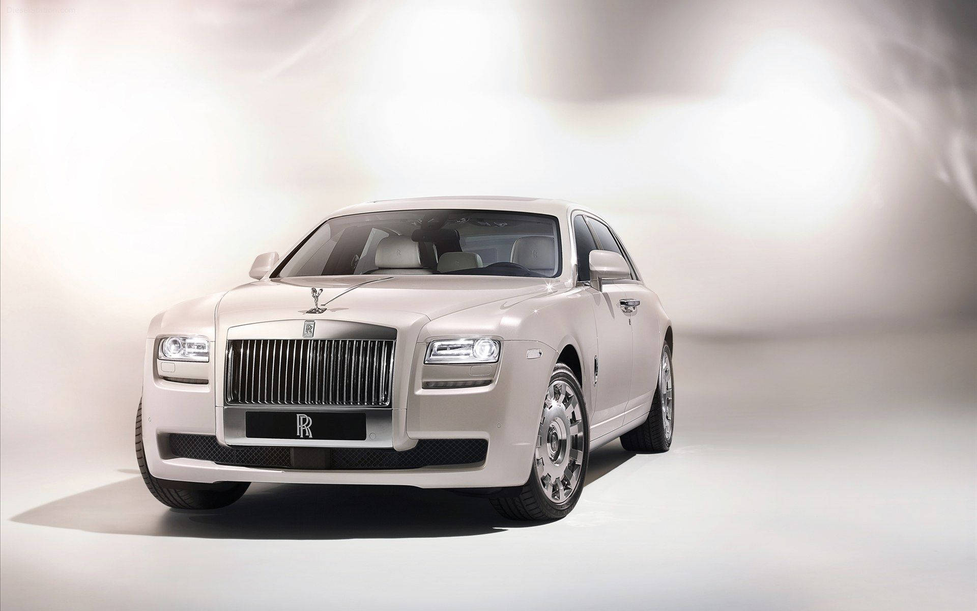 Rolls Royce White Side View Background