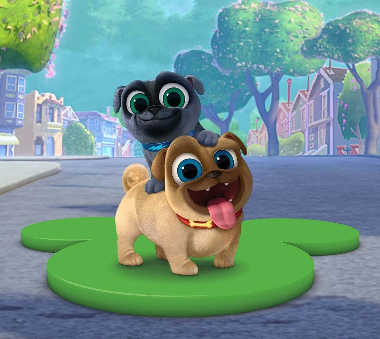 Rolly And Bingo From Puppy Dog Pals Background