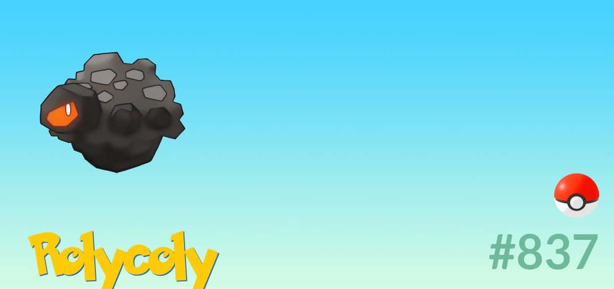 Rolycoly Number 837 On Pokédex Background