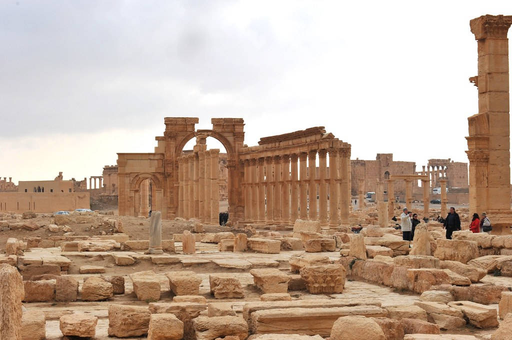 Roman Amphitheater, Palmyra, Syria Background