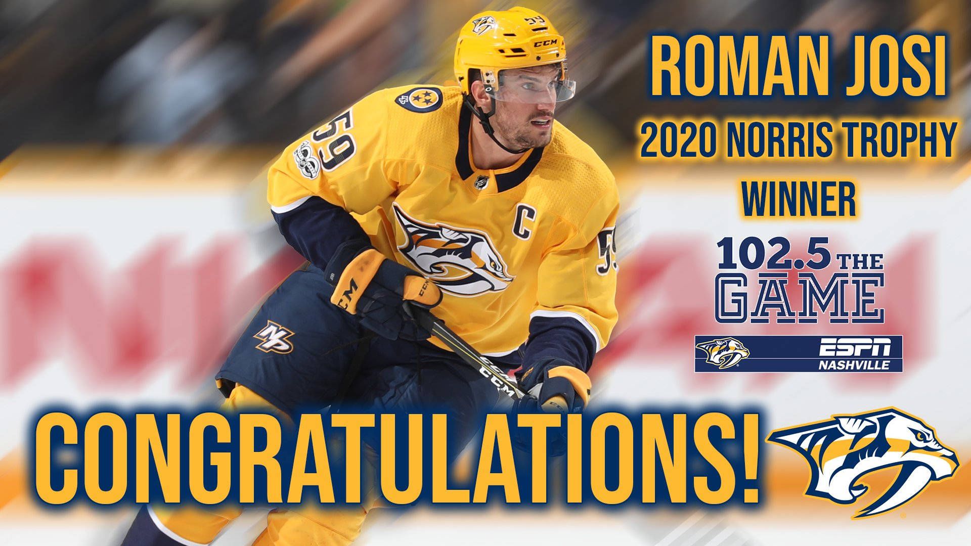 Roman Josi 2020 Norris Trophy Winner Background