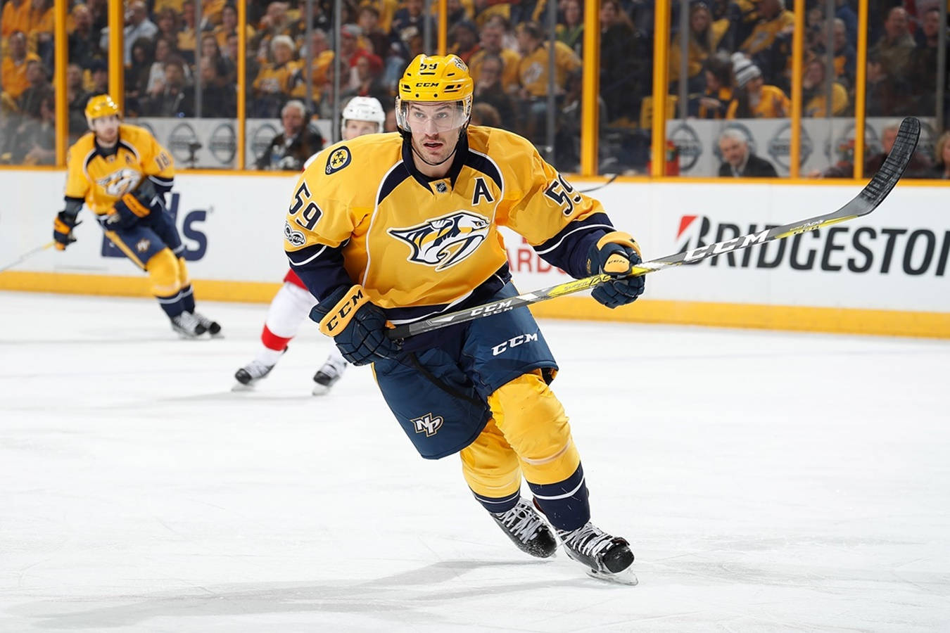 Roman Josi Amazing Action Photo Background