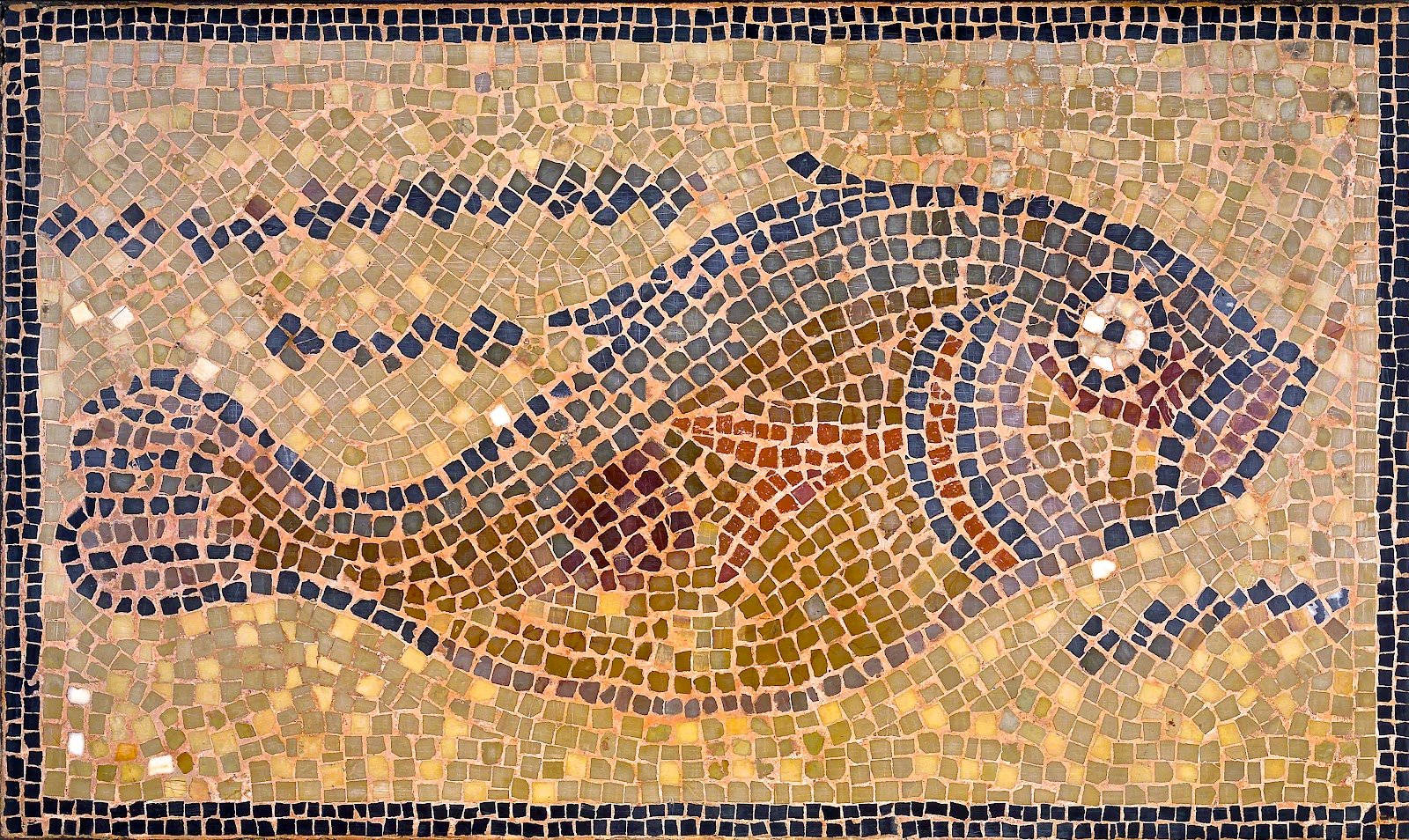 Roman Mosaic Fish Background