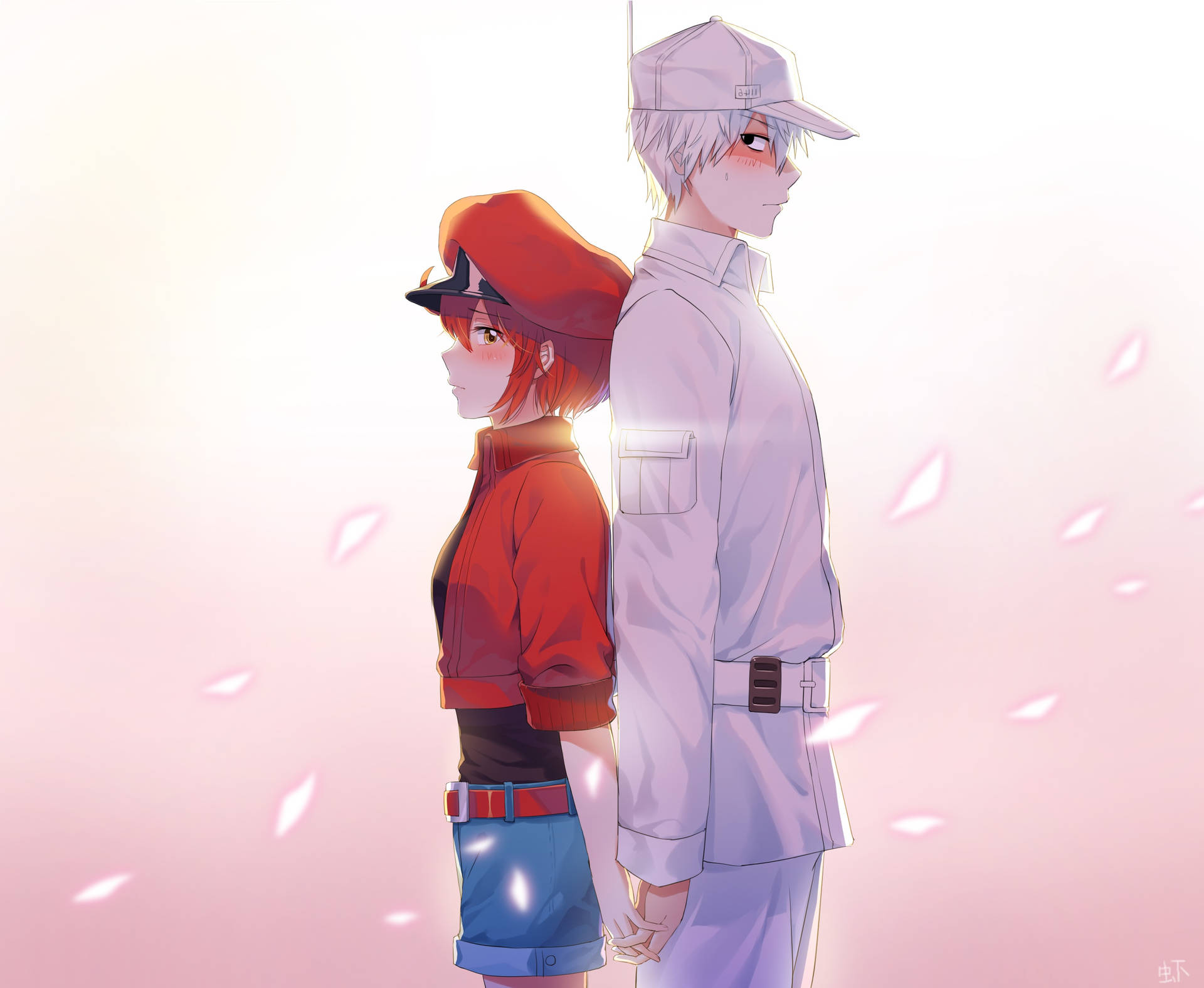Romance On Cells At Work Background