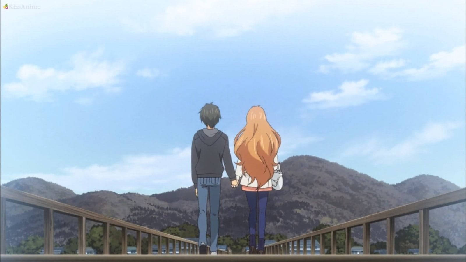 Romantic Anime Couples Golden Time Bridge
