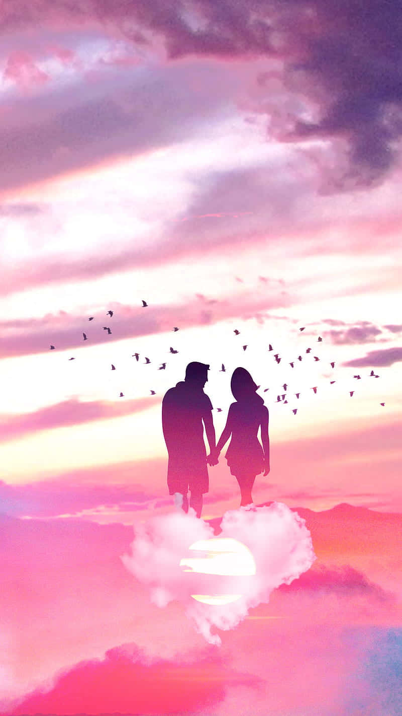 Romantic Couple Clouds Background