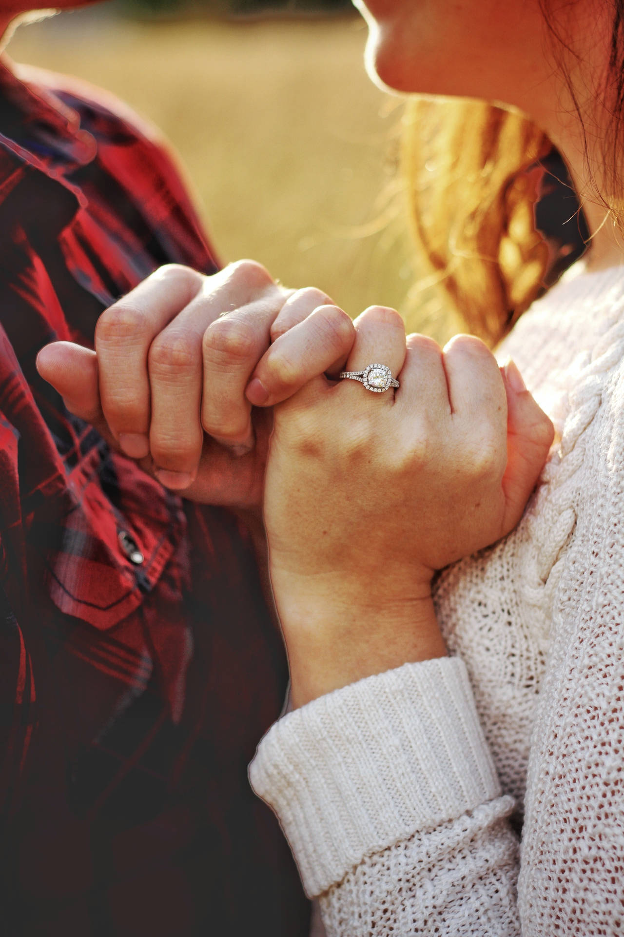 Romantic Couple Entangled Pinky Fingers Background