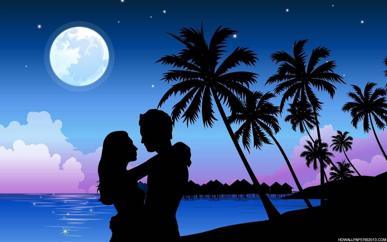 Romantic Couples Night Background