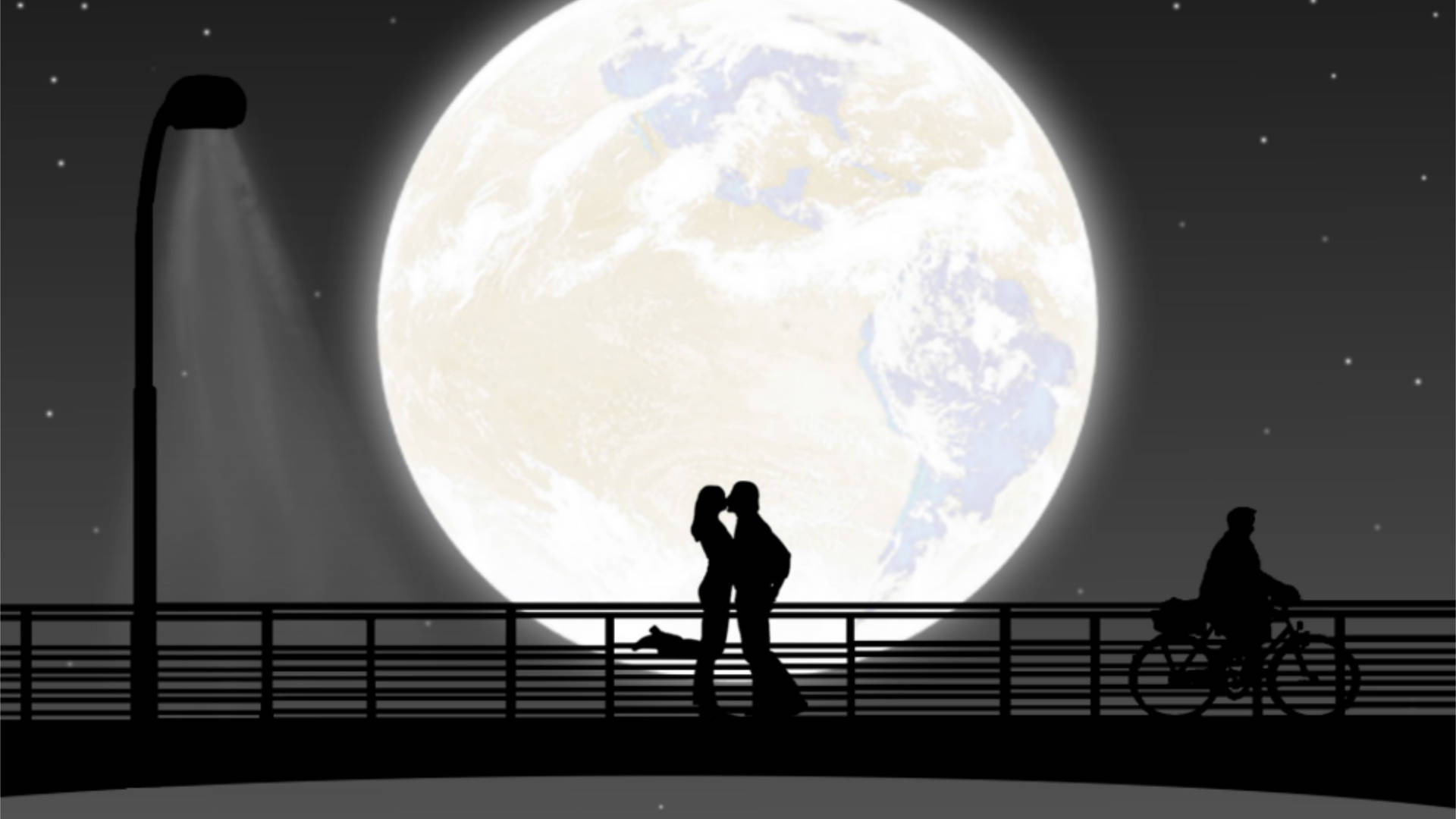 Romantic First Date With The Moon Background