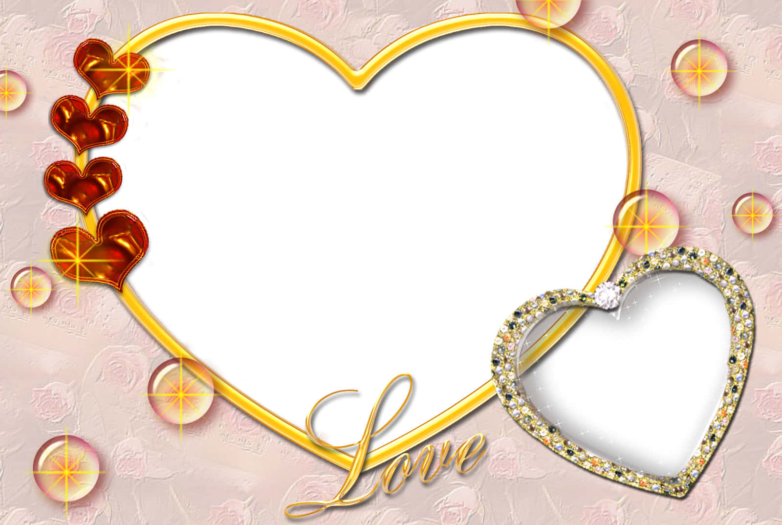 Romantic Heart Wedding Frame Background