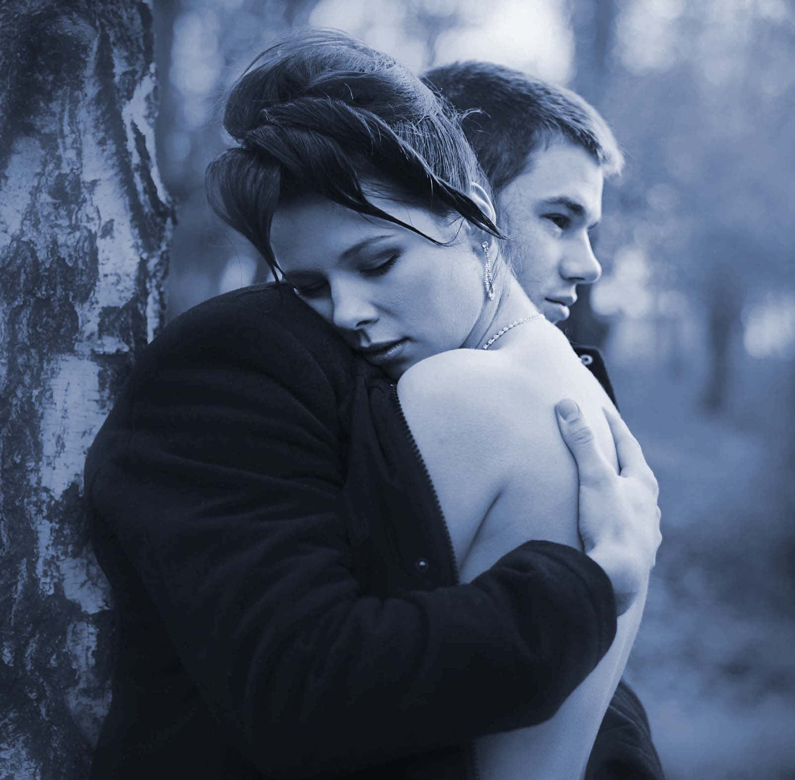 Romantic Hug Monochrome Background