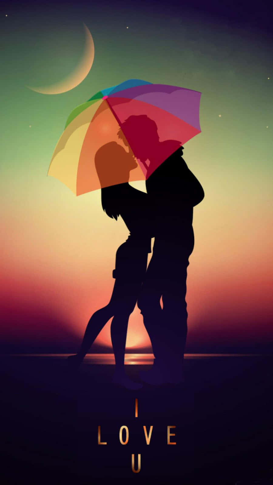 Romantic I Love You Silhouette Cover Background