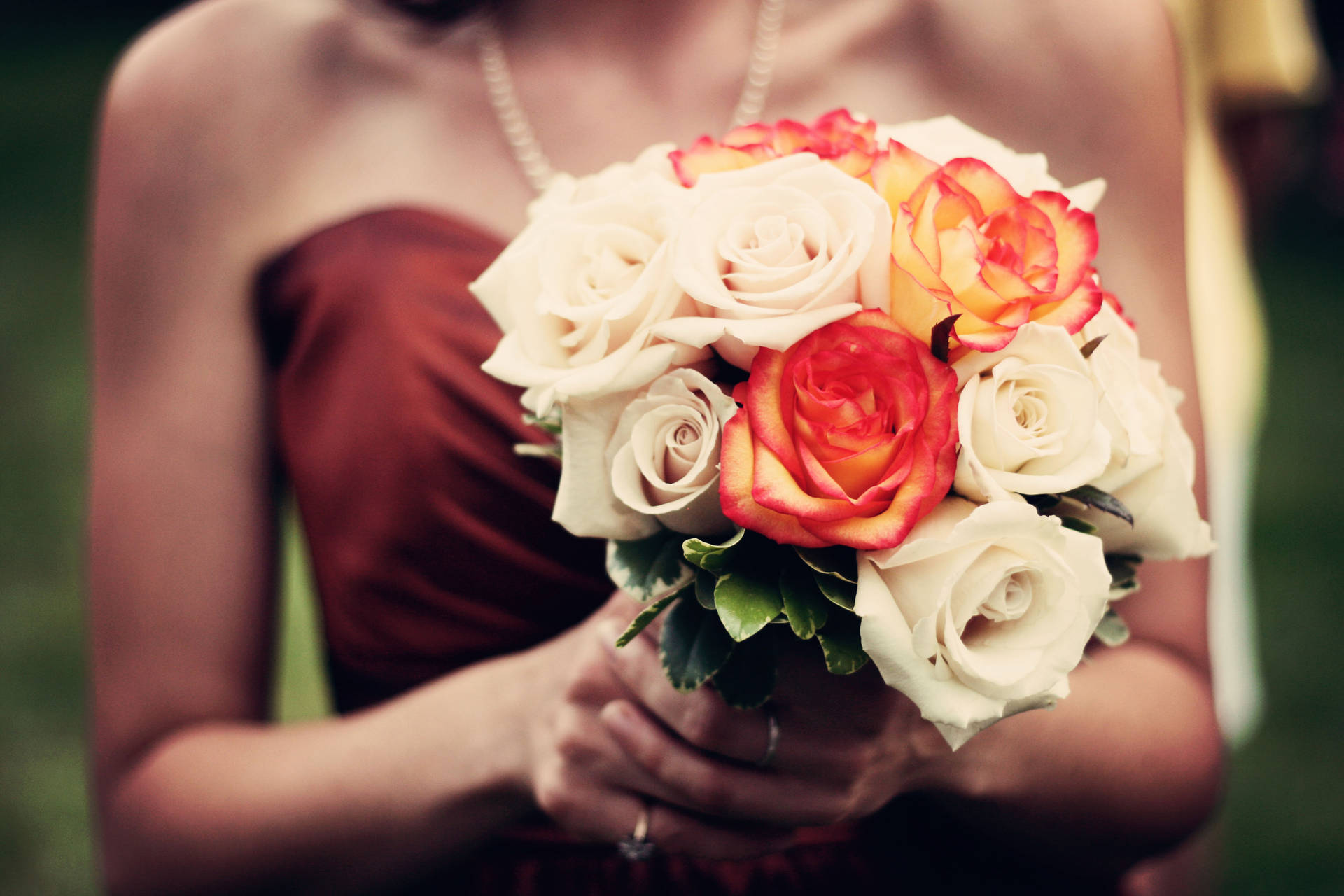 Romantic Love Flowers Wedding Bouquet Background
