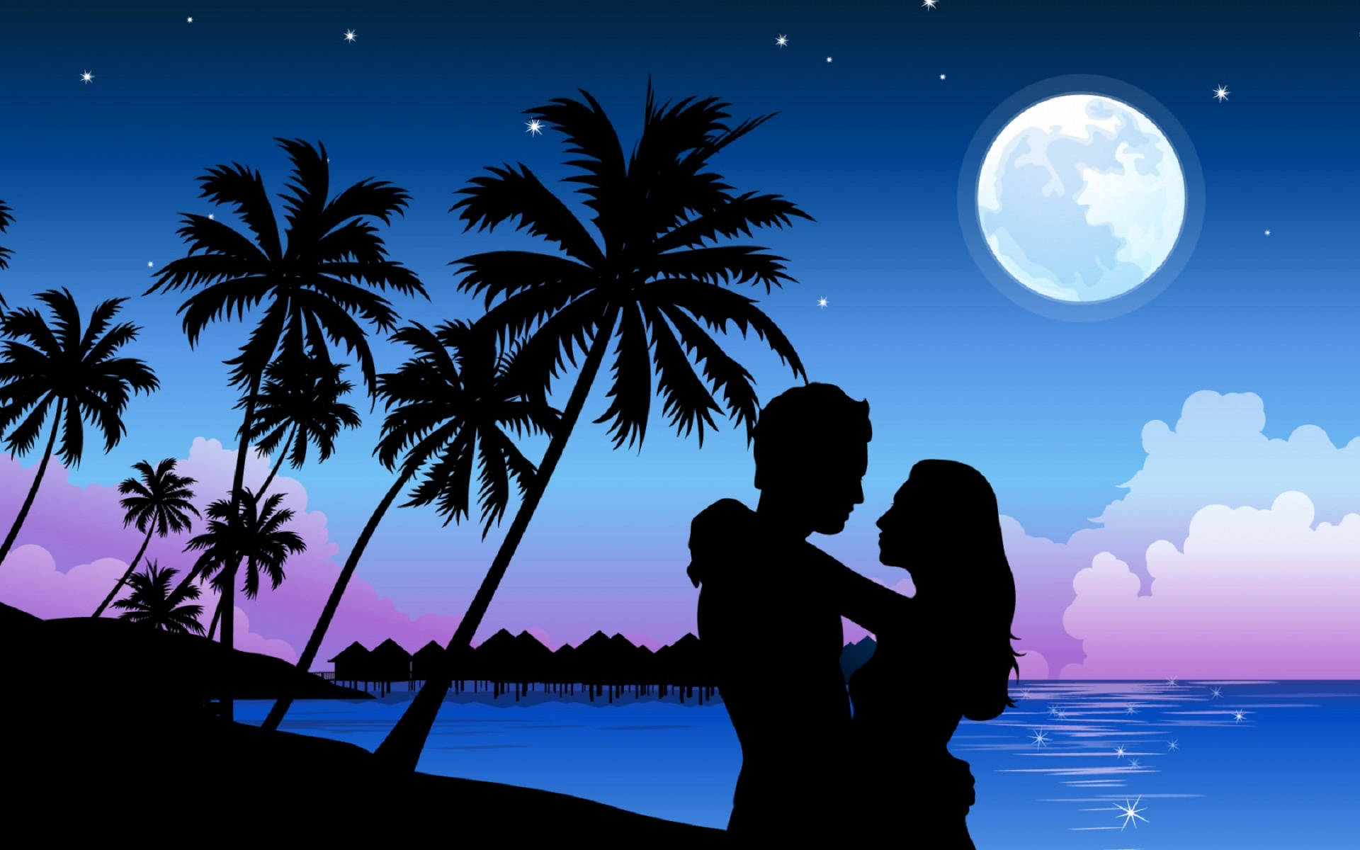 Romantic Love In Island Background