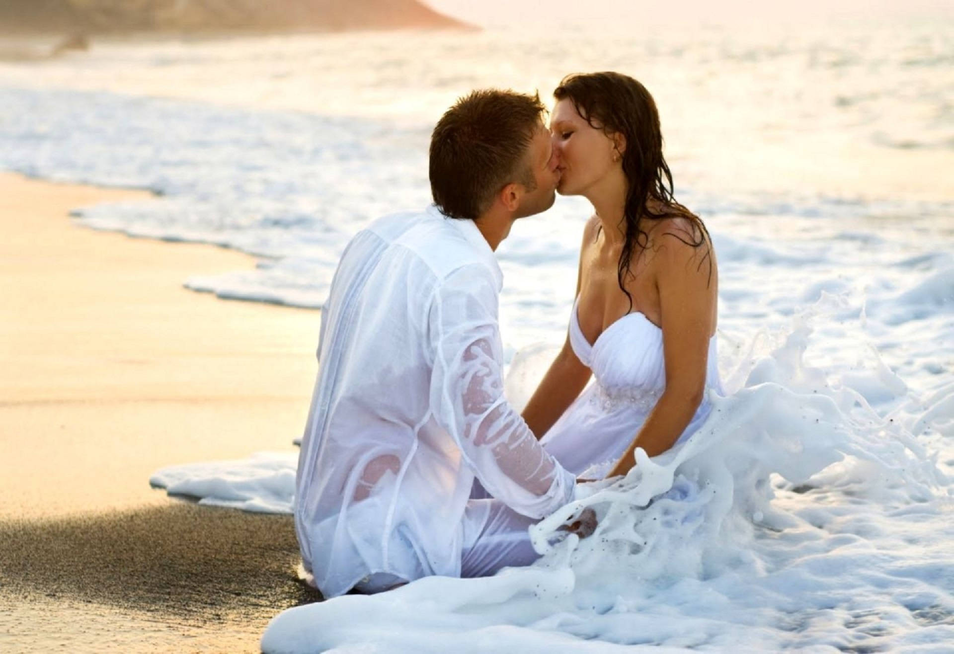 Romantic Love Of Couple In White Background