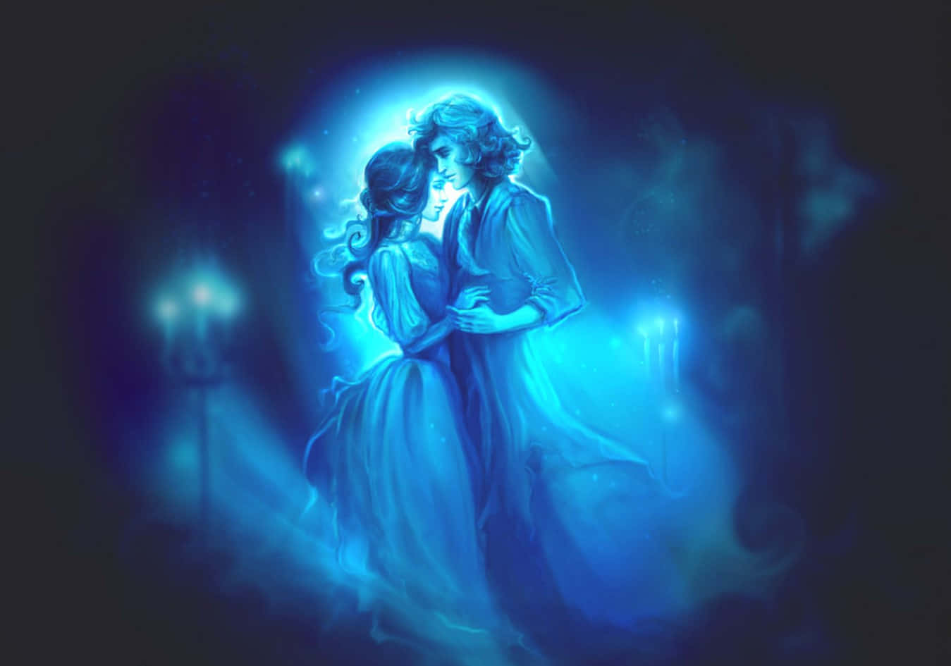 Romantic Luminescent Blue Background