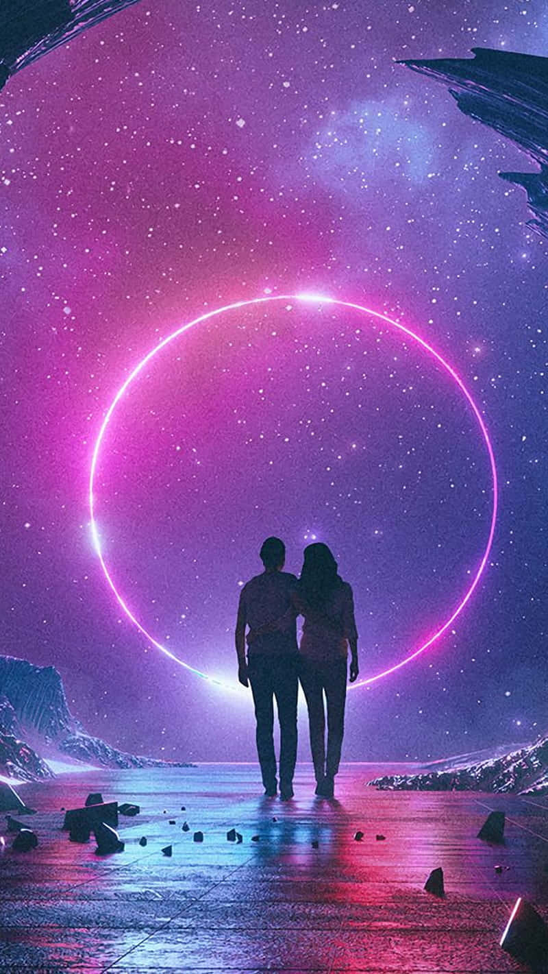 Romantic Pink Purple Space Background