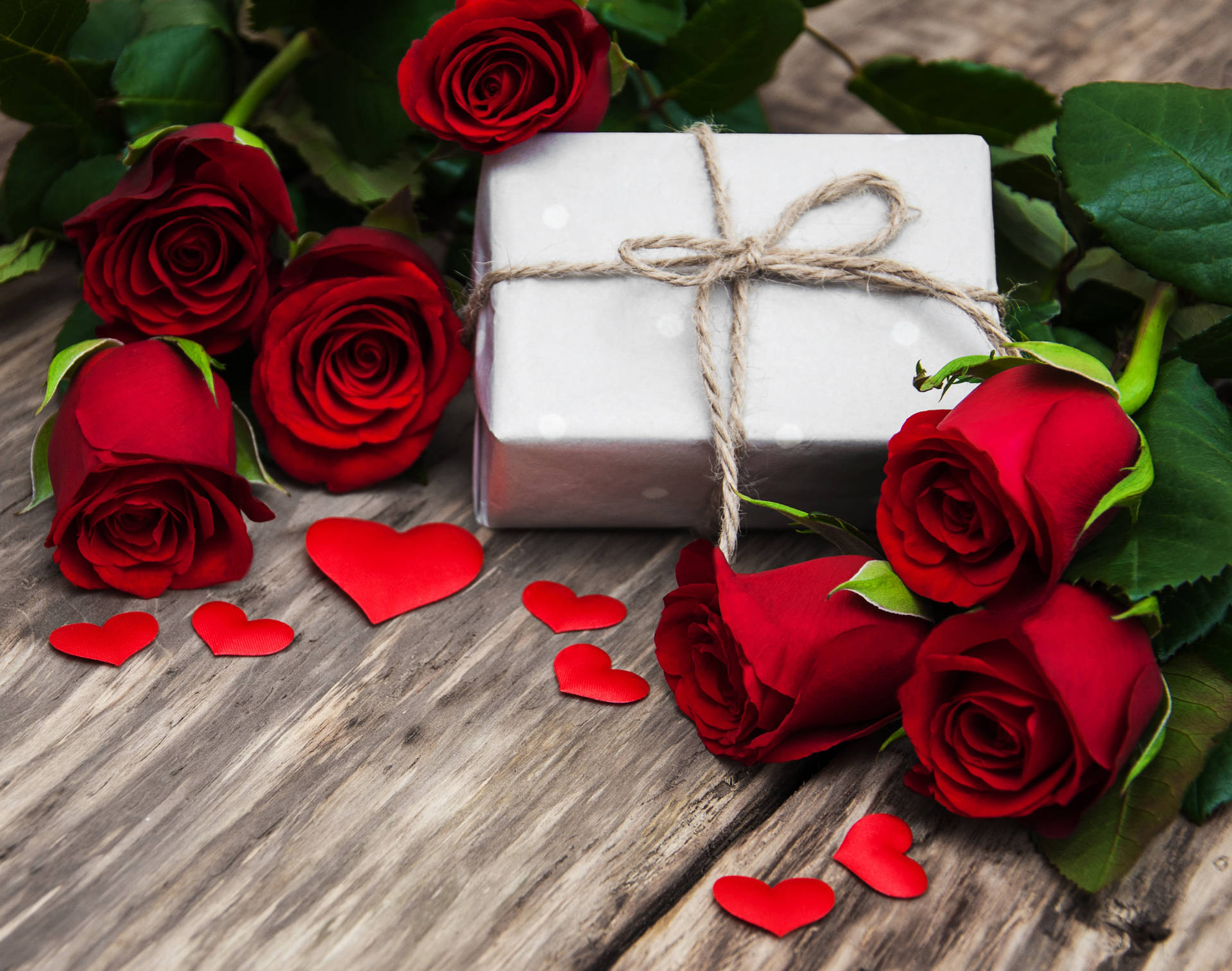 Romantic Rose And Secret Package Background