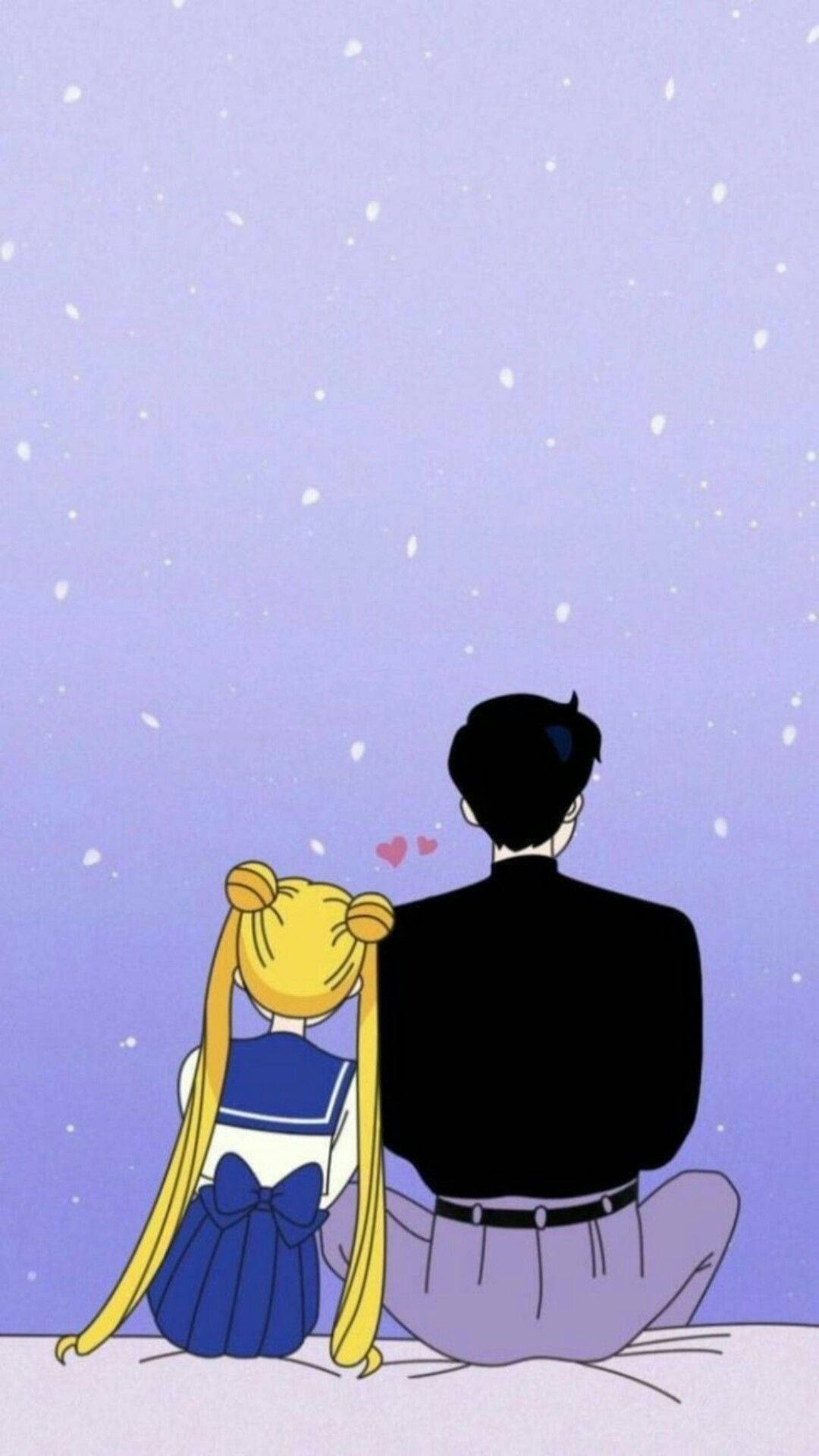 Romantic Usagi And Mamoru Sailor Moon Iphone Background