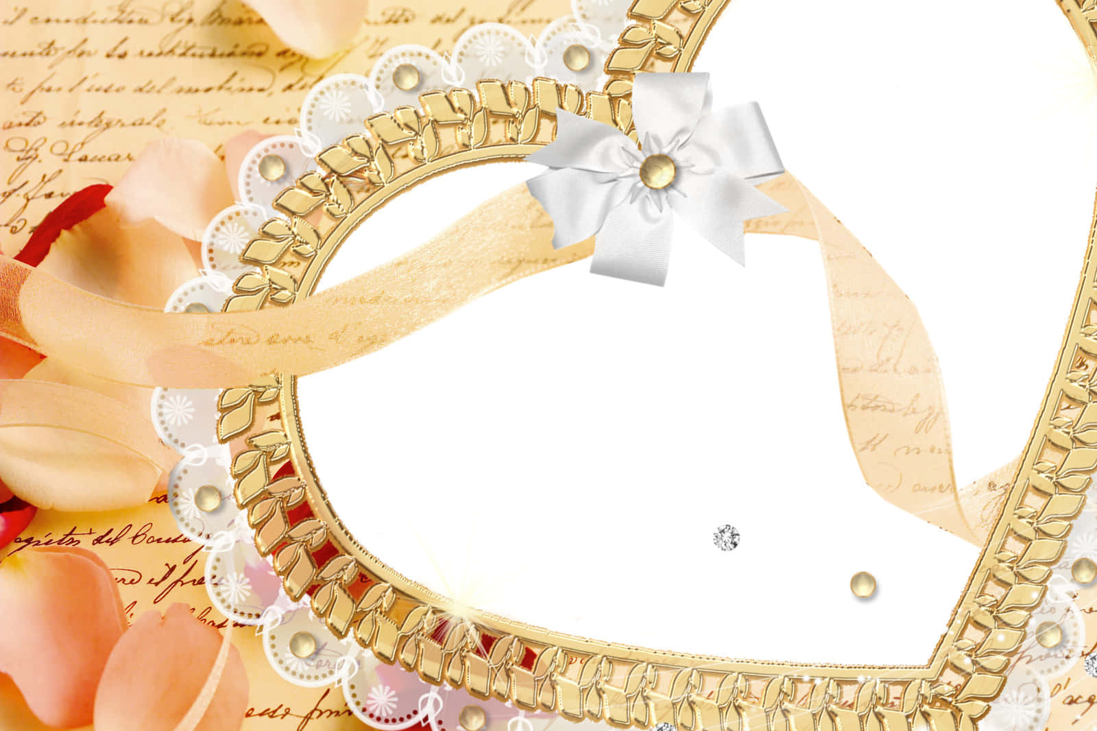 Romantic Wedding Frame With Gorgeous Floral Design