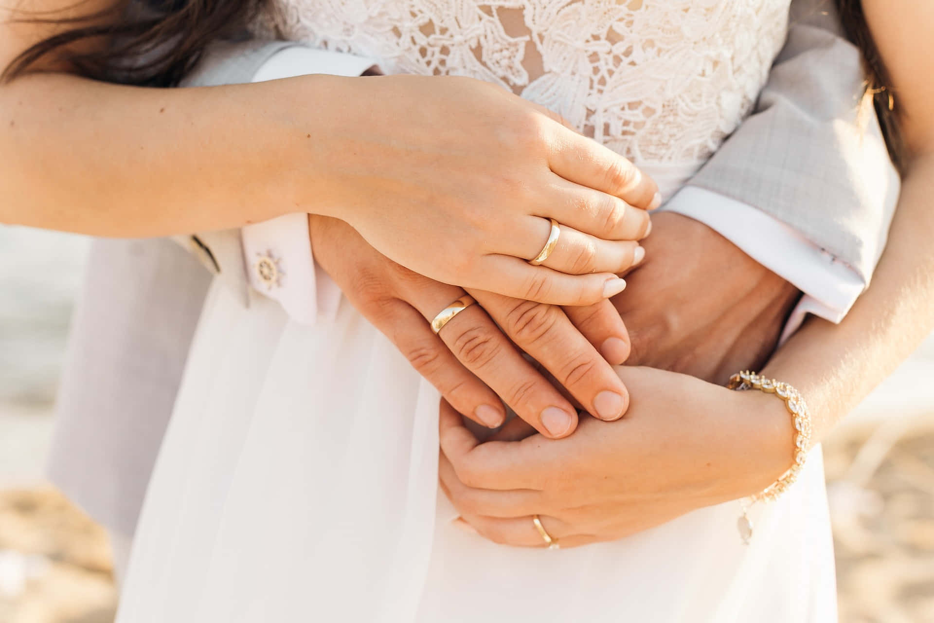 Romantic Wedding Photo Of A Couple's Tangible Hug Background