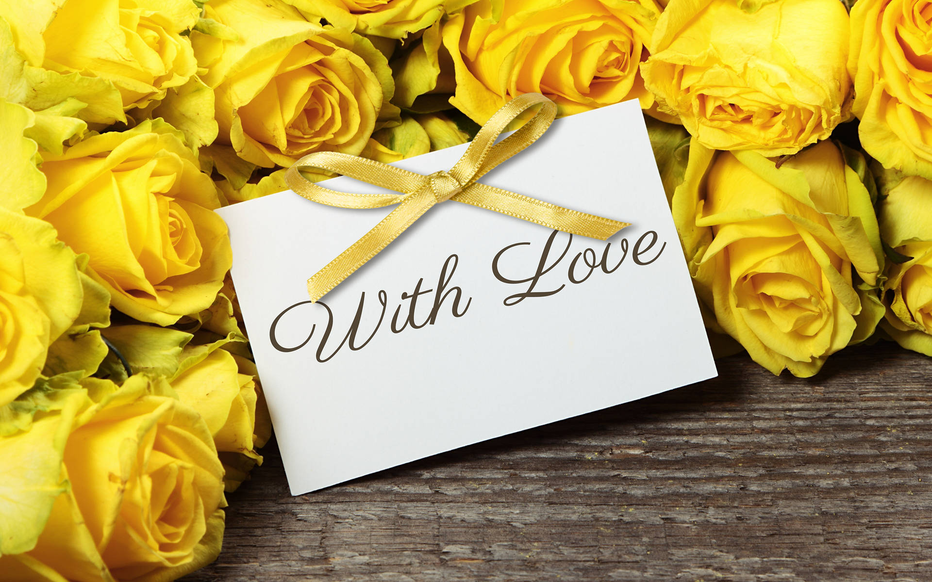Romantic Yellow Rose With Love Background
