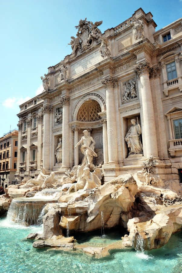 Rome's Oldest Water Source The Trevi Fountain Background