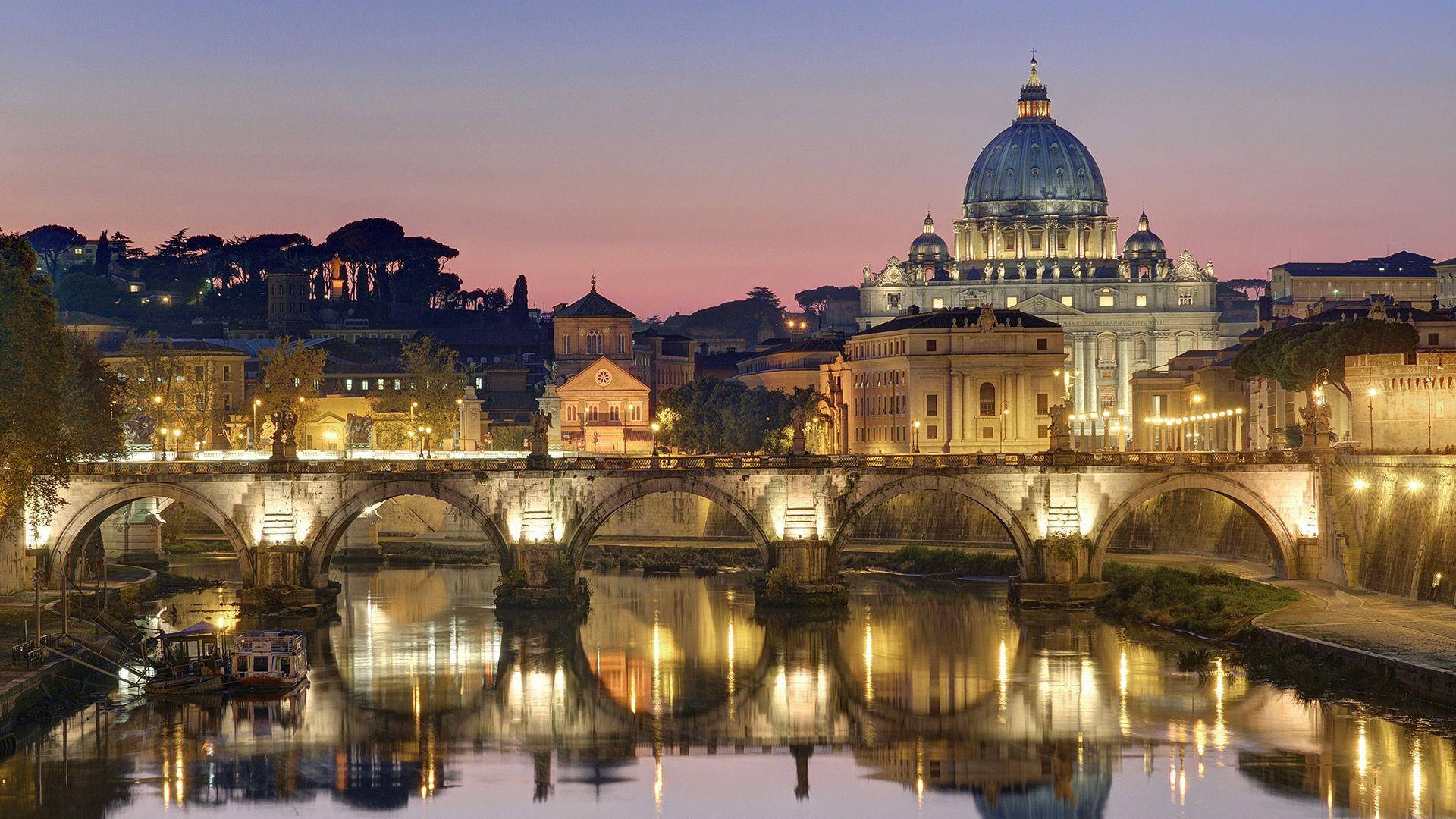 Rome St. Angelo Bridge Background