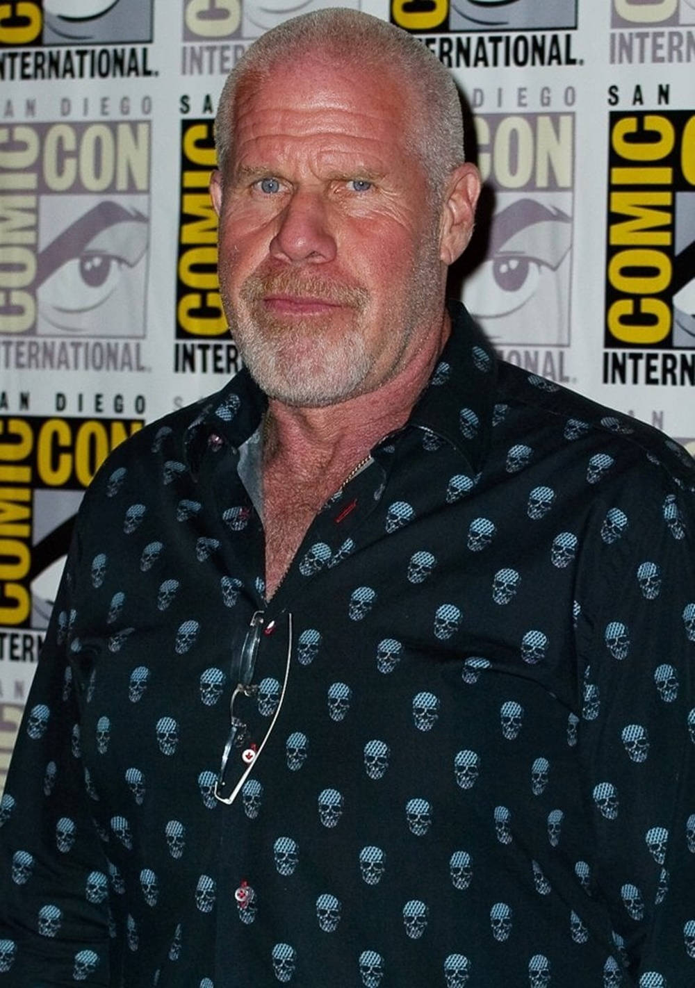 Ron Perlman In Skull-print Polo Background