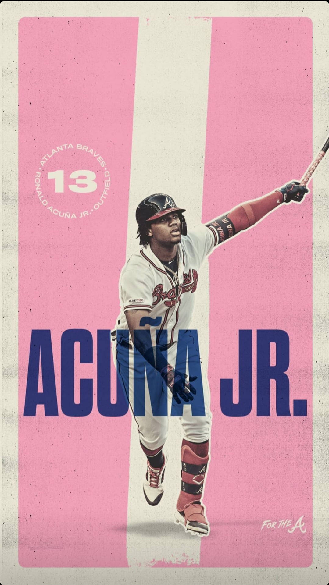 Ronald Acuna Jr Pink Poster Background