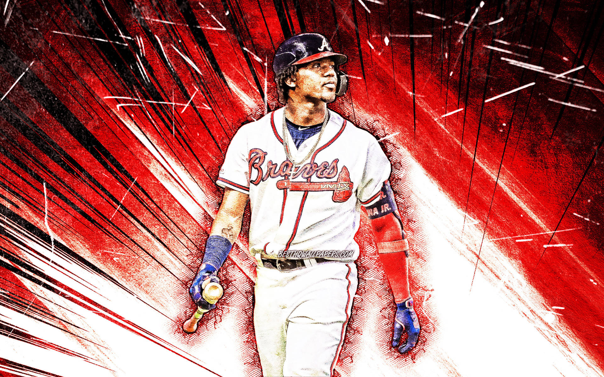 Ronald Acuna Jr Red Background