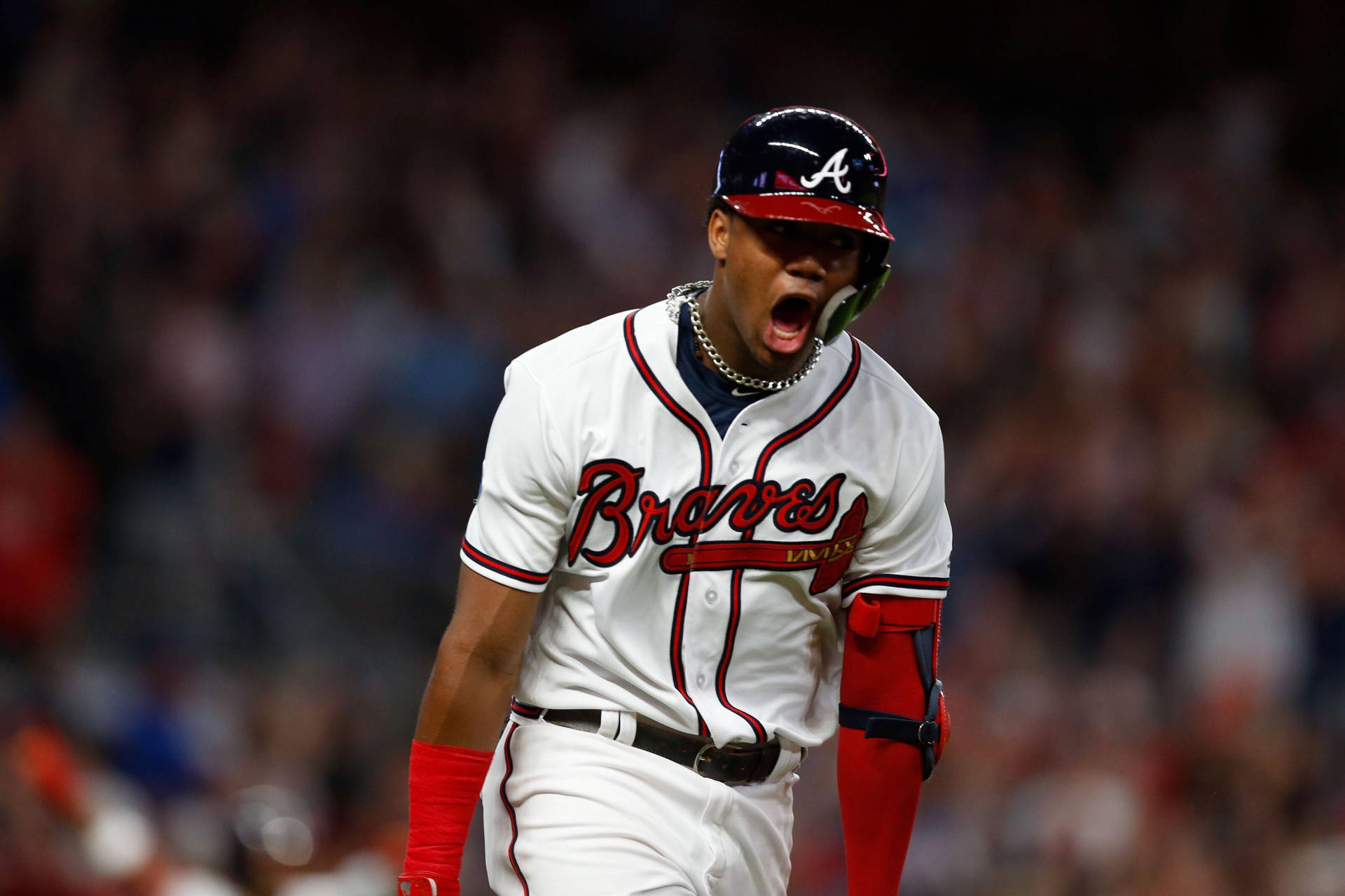 Ronald Acuna Jr Screaming Face Background