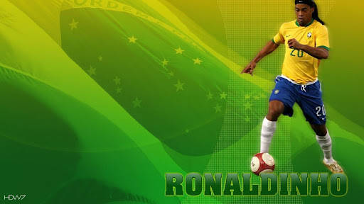 Ronaldinho's Magnificent Skills On Football Pitch Background