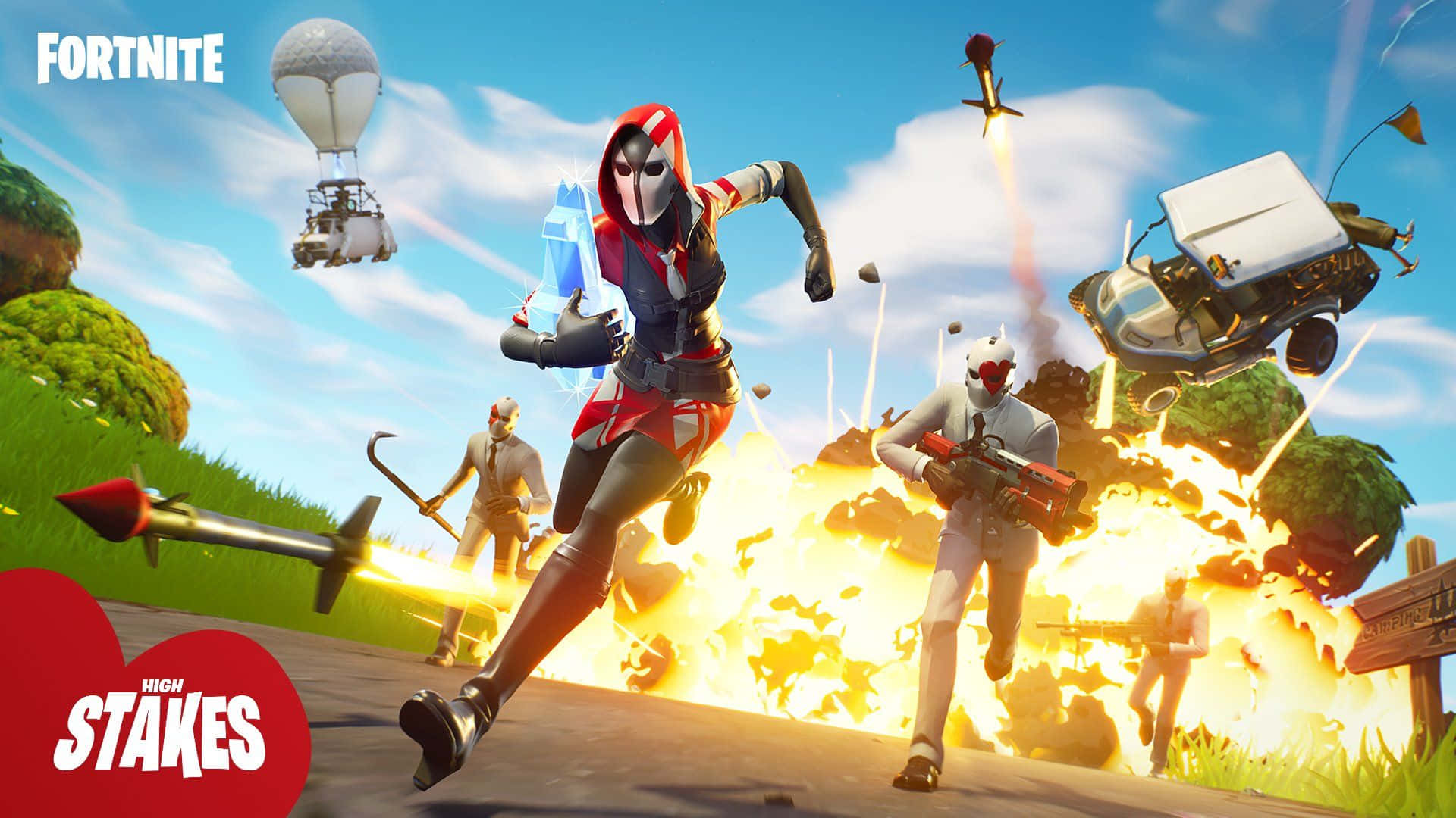 Rookie Player On Victory Mission In Fortnite Background