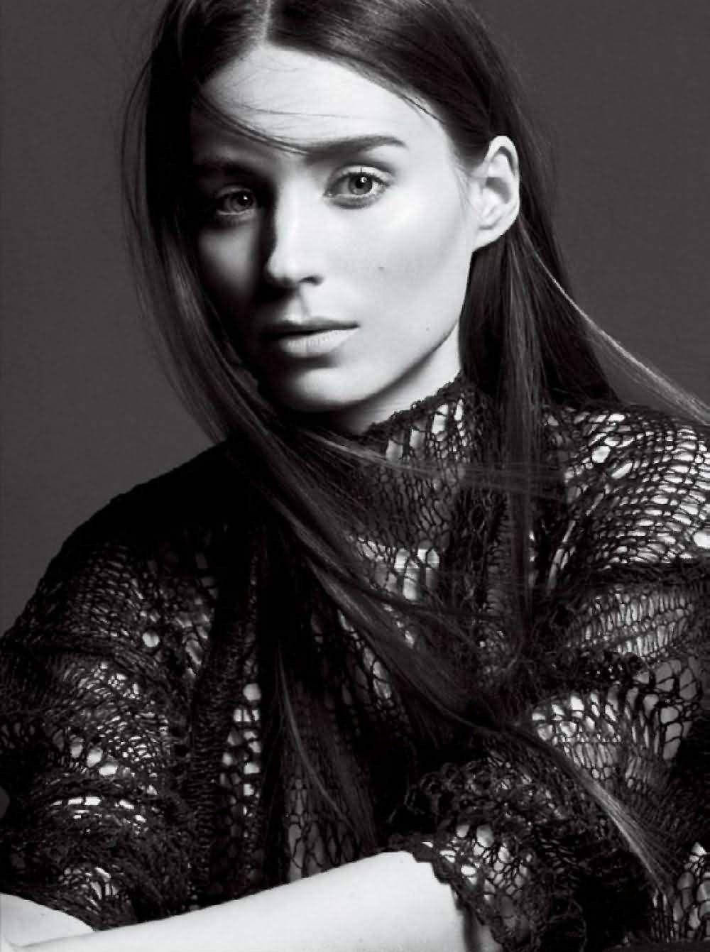 Rooney Mara Black And White Shot Background