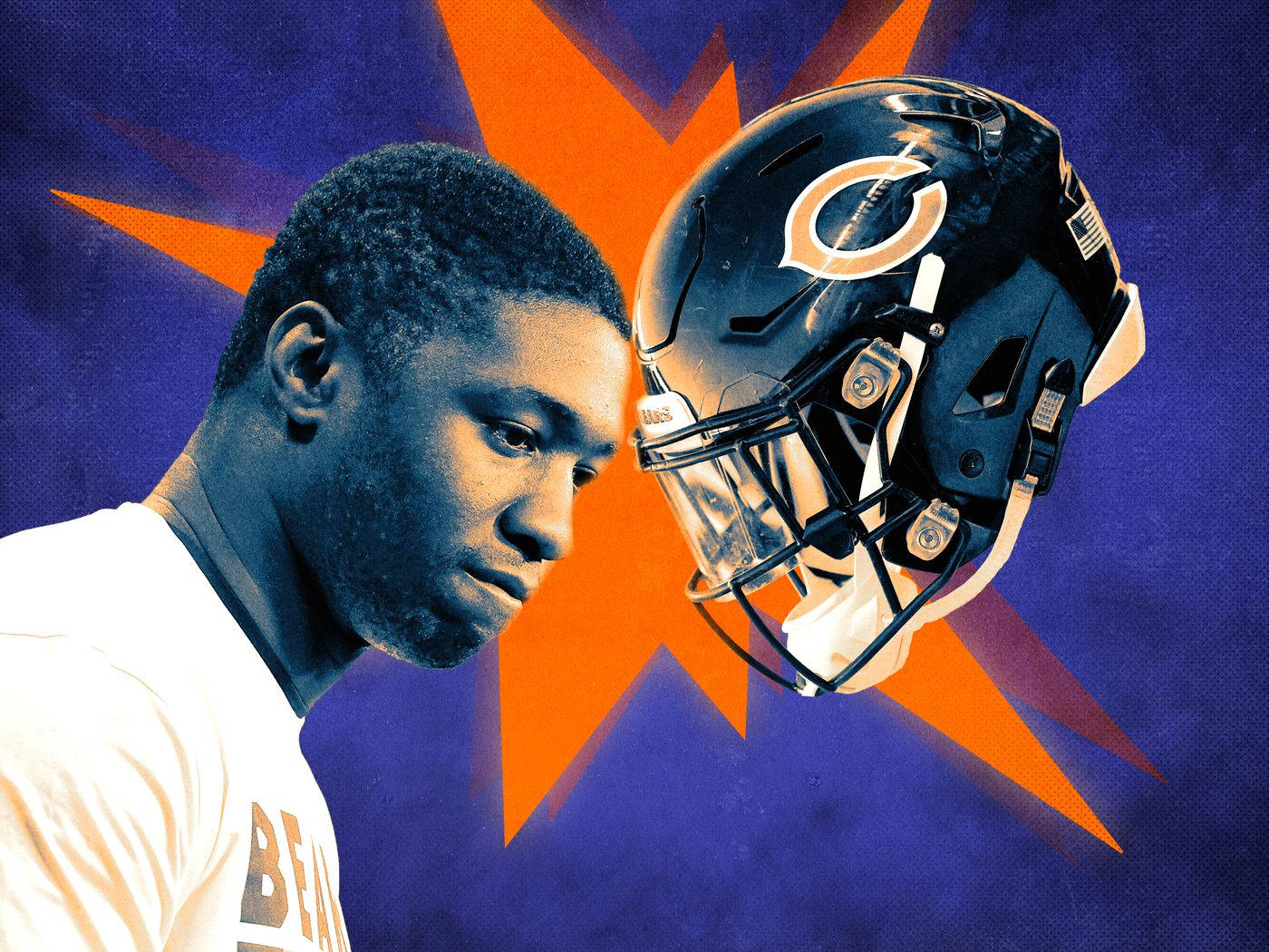 Roquan Smith Chicago Bears Helmet Background