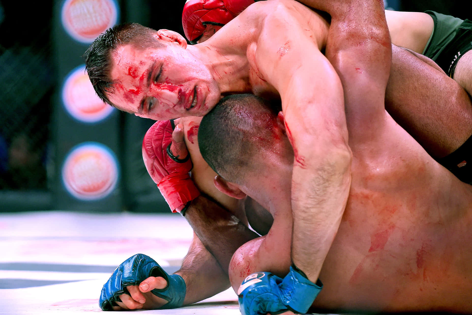 Rory Macdonald Grappling In The Ground Background