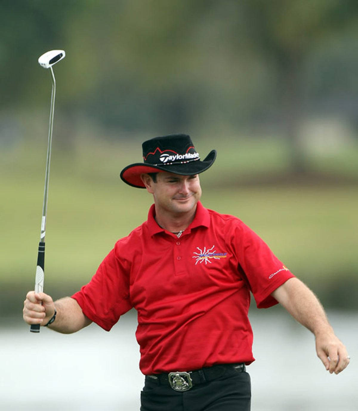 Rory Sabbatini In Red Shirt Background