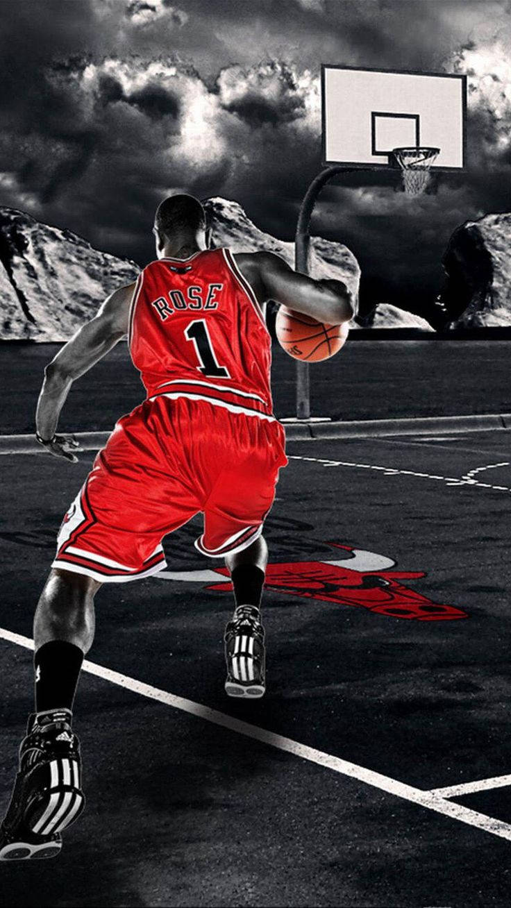 Rose 1 Dribbling Cool Basketball Iphone Background