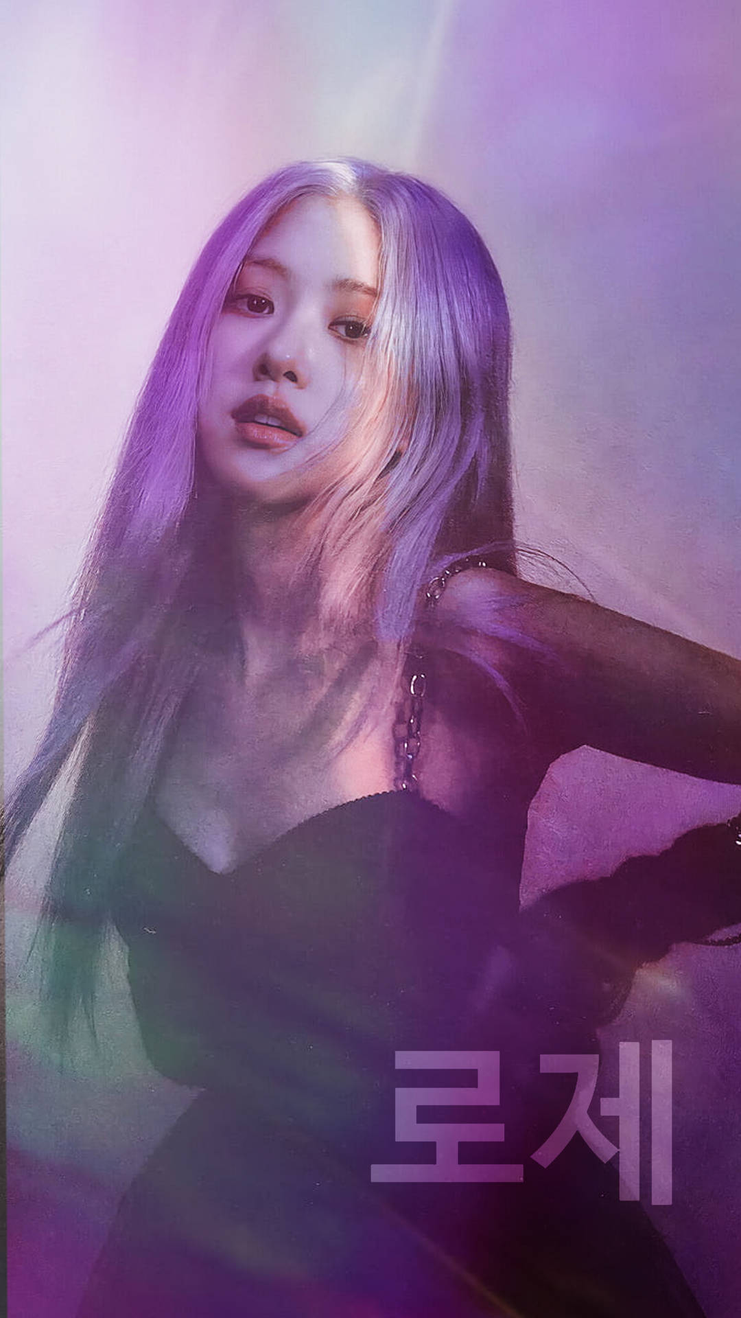Rose Blackpink With Purple Hair Background