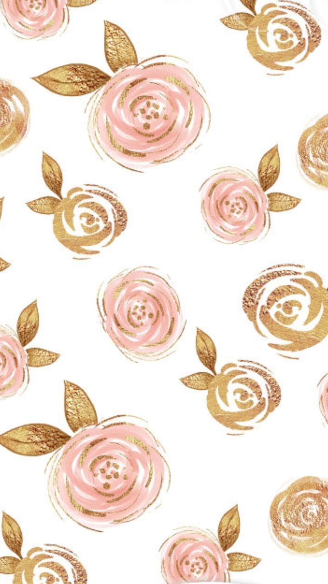 Rose Flowers In Rose Gold Phone Background
