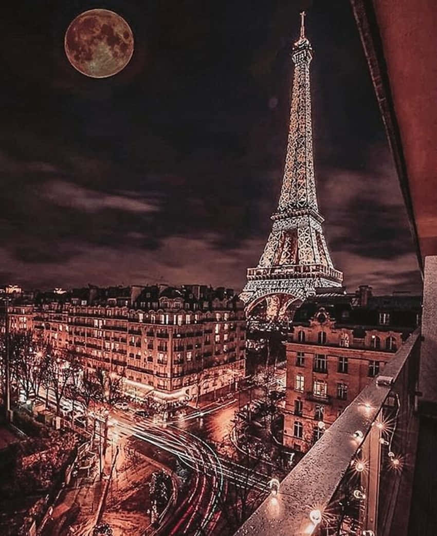 Rose Gold And Black Eiffel Tower Background
