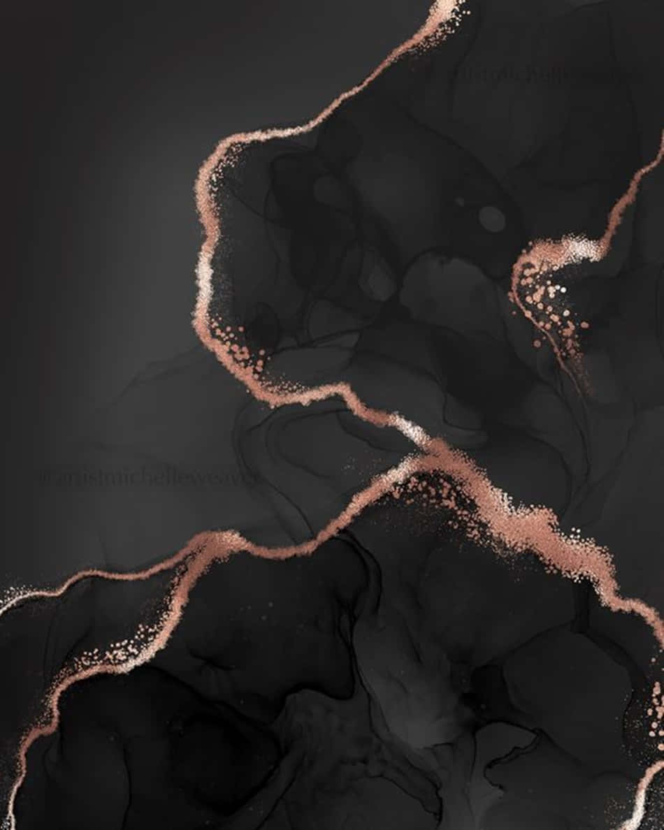 Rose Gold And Black Hydro Dip Art