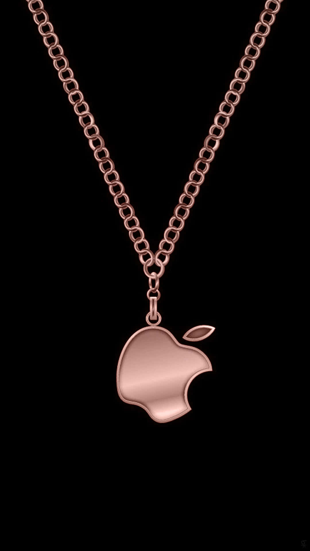 Rose Gold Apple Chain Necklace Background